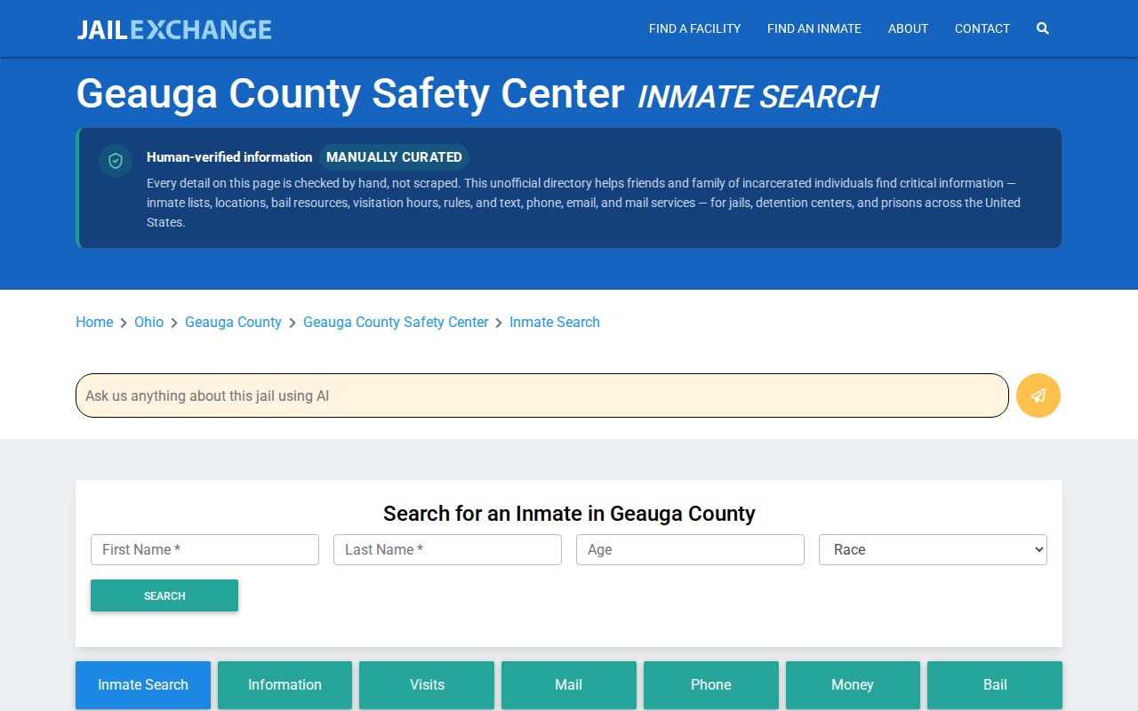 Geauga County unofficial jail directory source view
